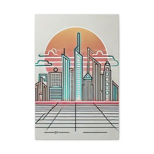 Retro City Lights Matte Canvas (16x24)